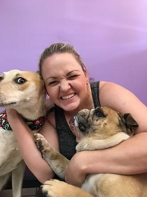 Crystal Pollitt with dogs