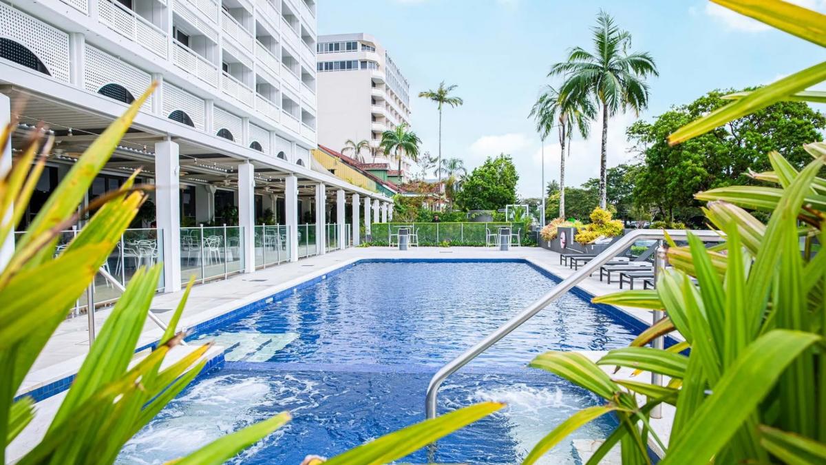 View of the Harbourside hotel pool