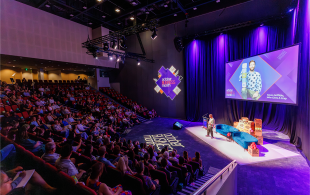 The speaker Simon Griffth and audience